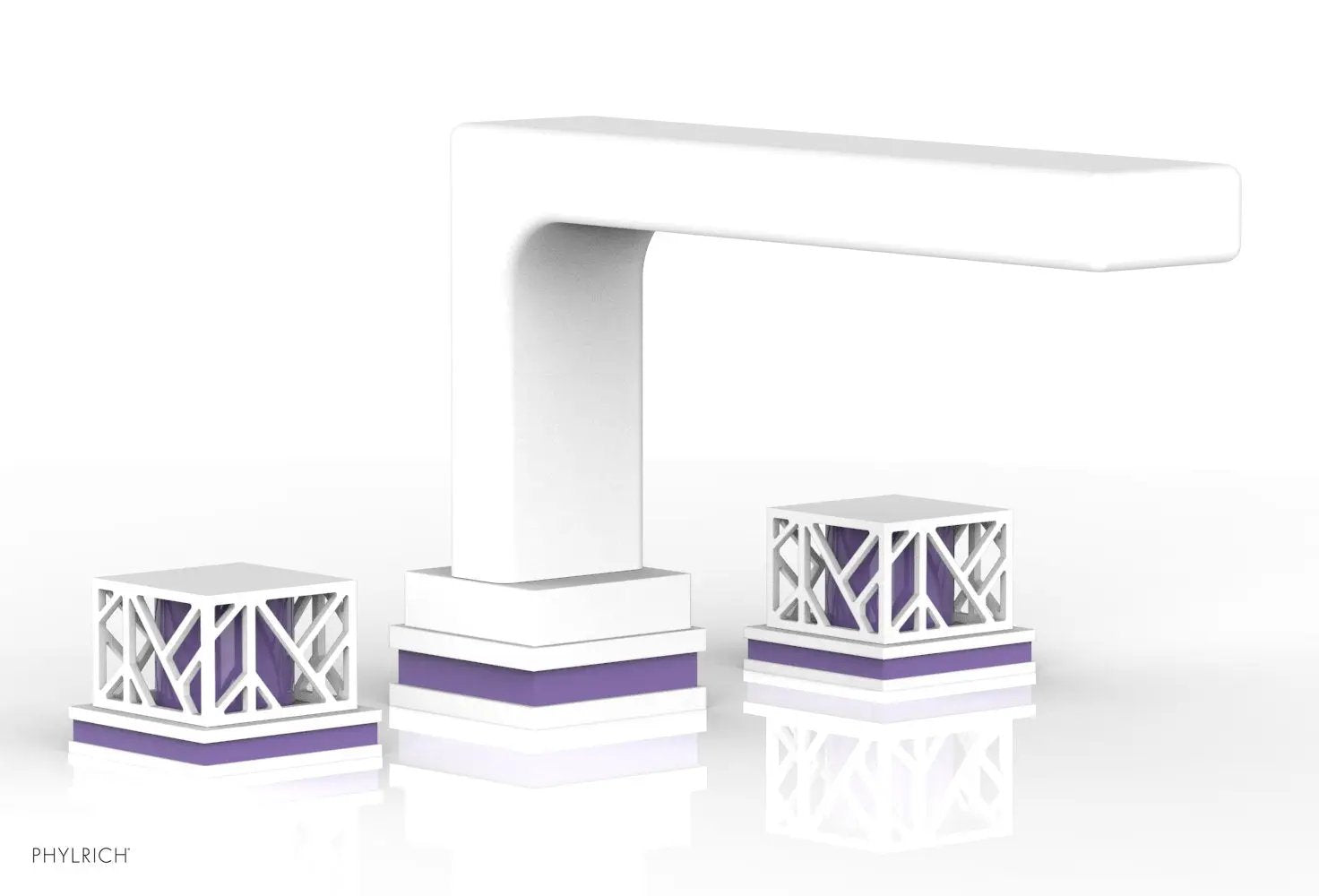 Phylrich JOLIE Deck Tub Set - Square Handles with "Purple" Accents by Phylrich