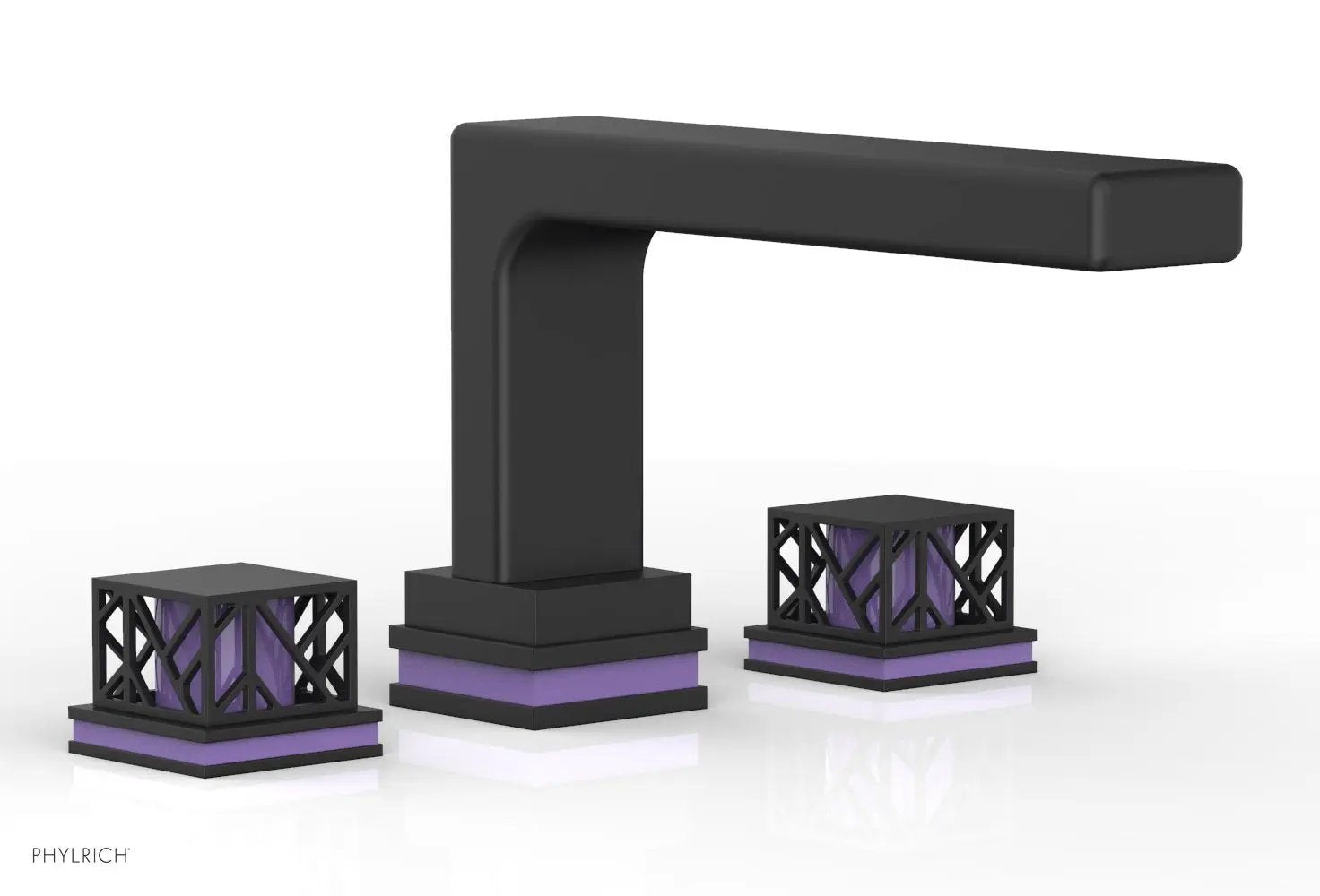 Phylrich JOLIE Deck Tub Set - Square Handles with "Purple" Accents by Phylrich