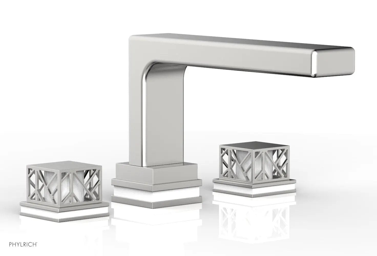 Phylrich JOLIE Deck Tub Set - Square Handles with "White" Accents by Phylrich