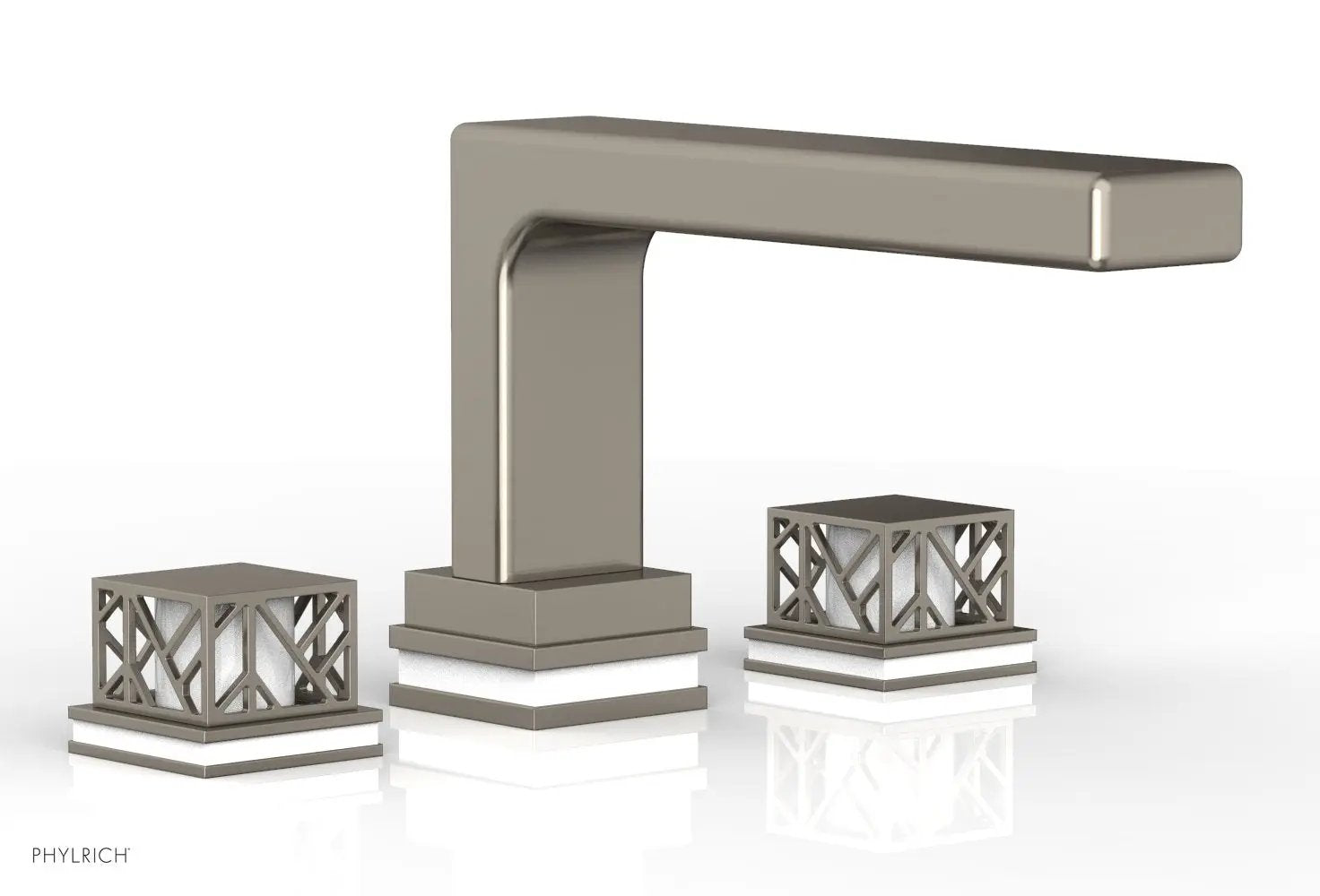 Phylrich JOLIE Deck Tub Set - Square Handles with "White" Accents by Phylrich