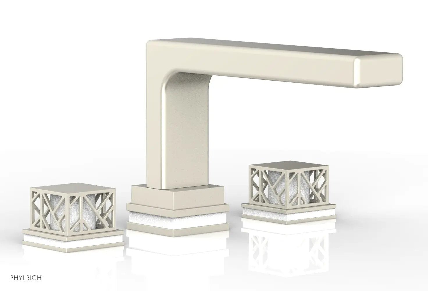 Phylrich JOLIE Deck Tub Set - Square Handles with "White" Accents by Phylrich