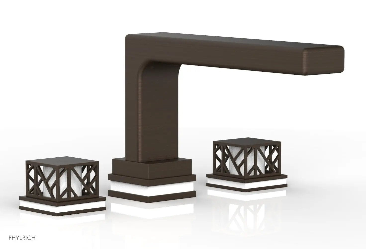 Phylrich JOLIE Deck Tub Set - Square Handles with "White" Accents by Phylrich