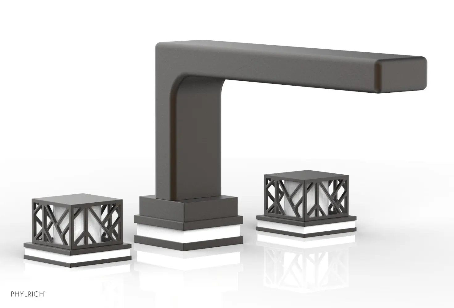 Phylrich JOLIE Deck Tub Set - Square Handles with "White" Accents by Phylrich
