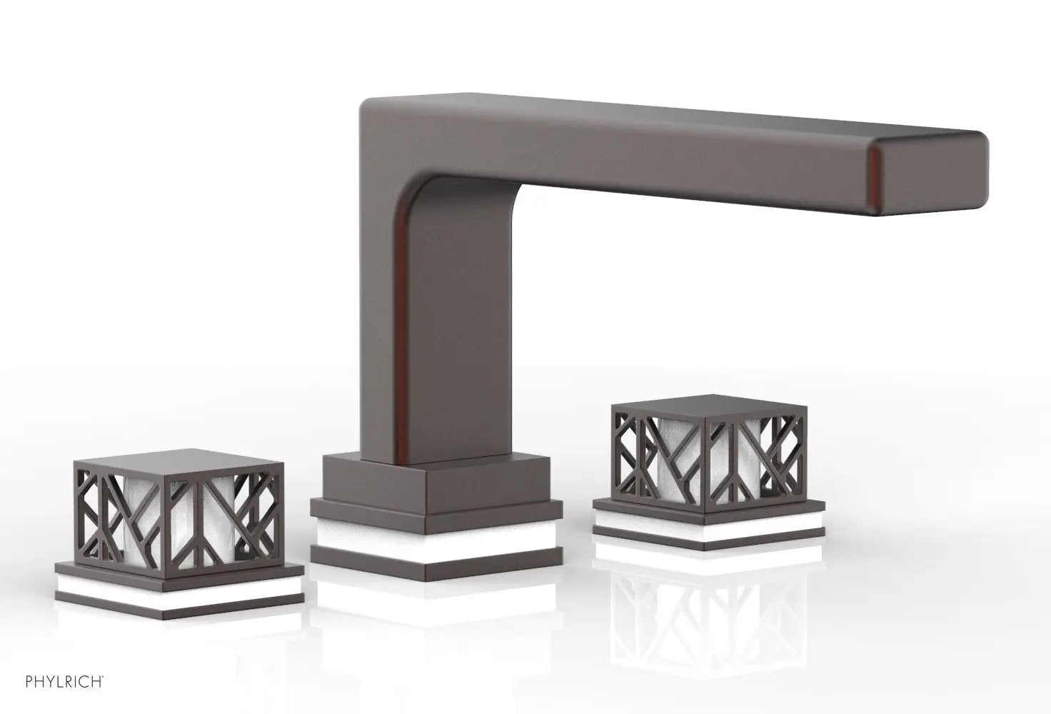 Phylrich JOLIE Deck Tub Set - Square Handles with "White" Accents by Phylrich