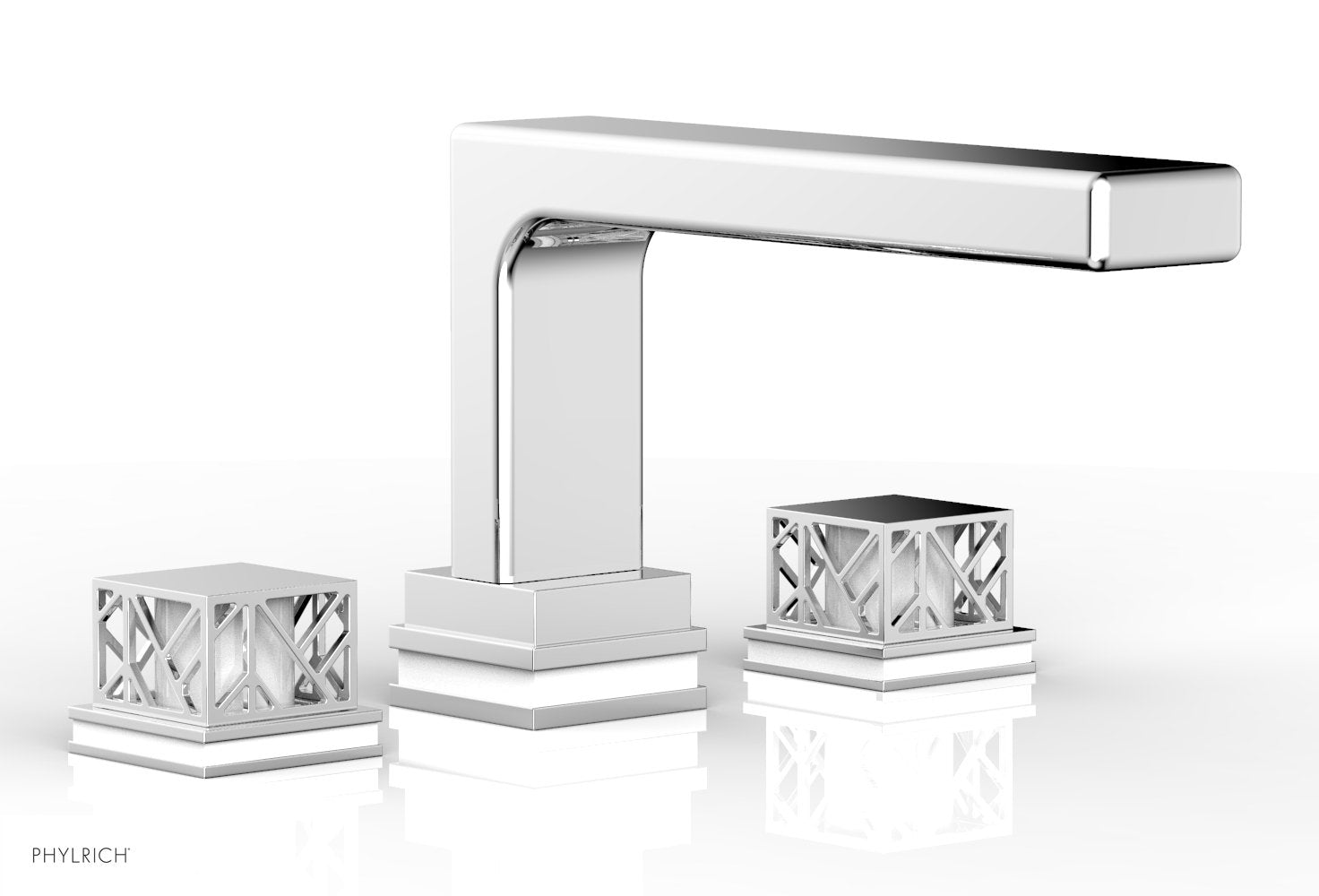 polished chrome deck tub set