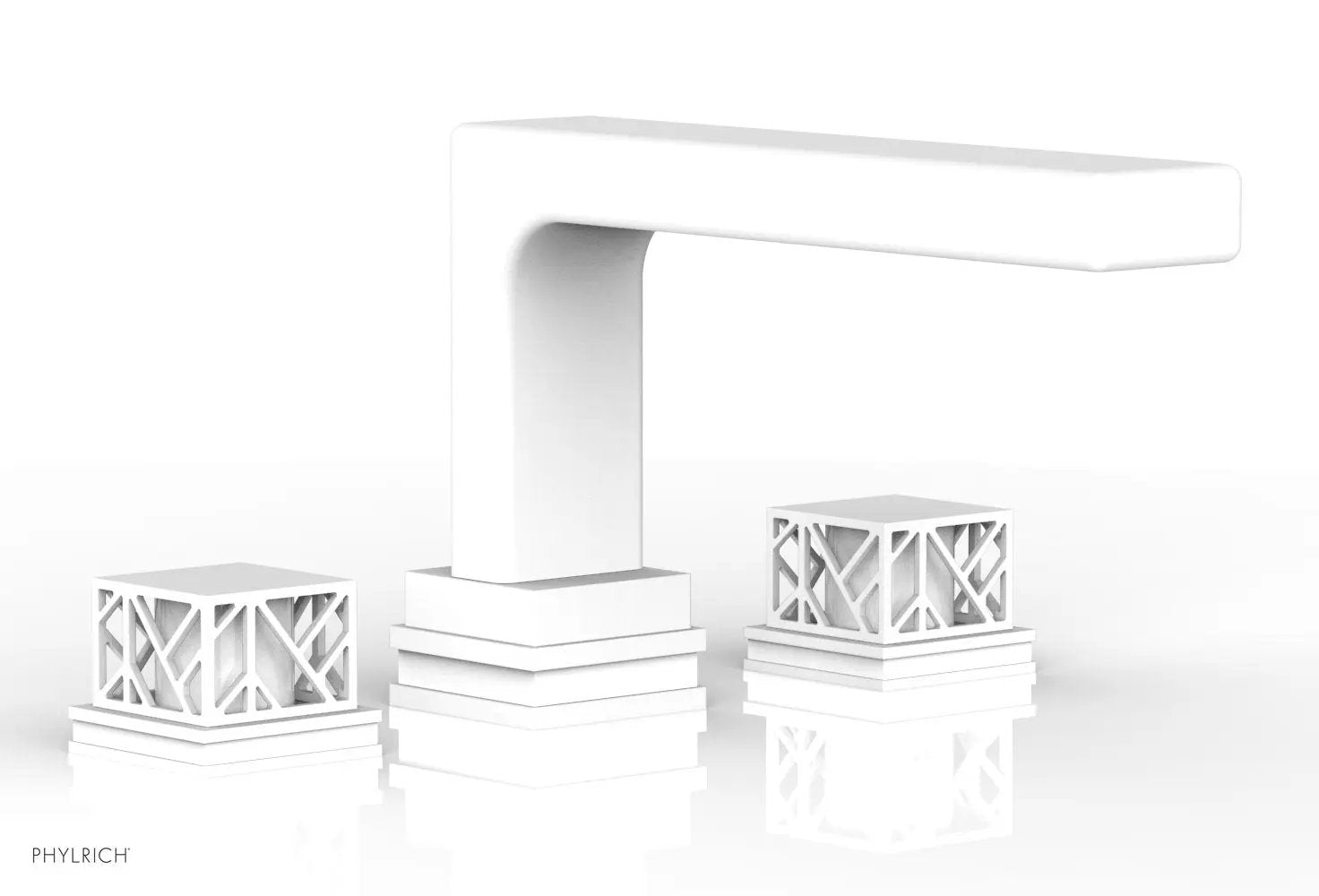 Phylrich JOLIE Deck Tub Set - Square Handles with "White" Accents by Phylrich