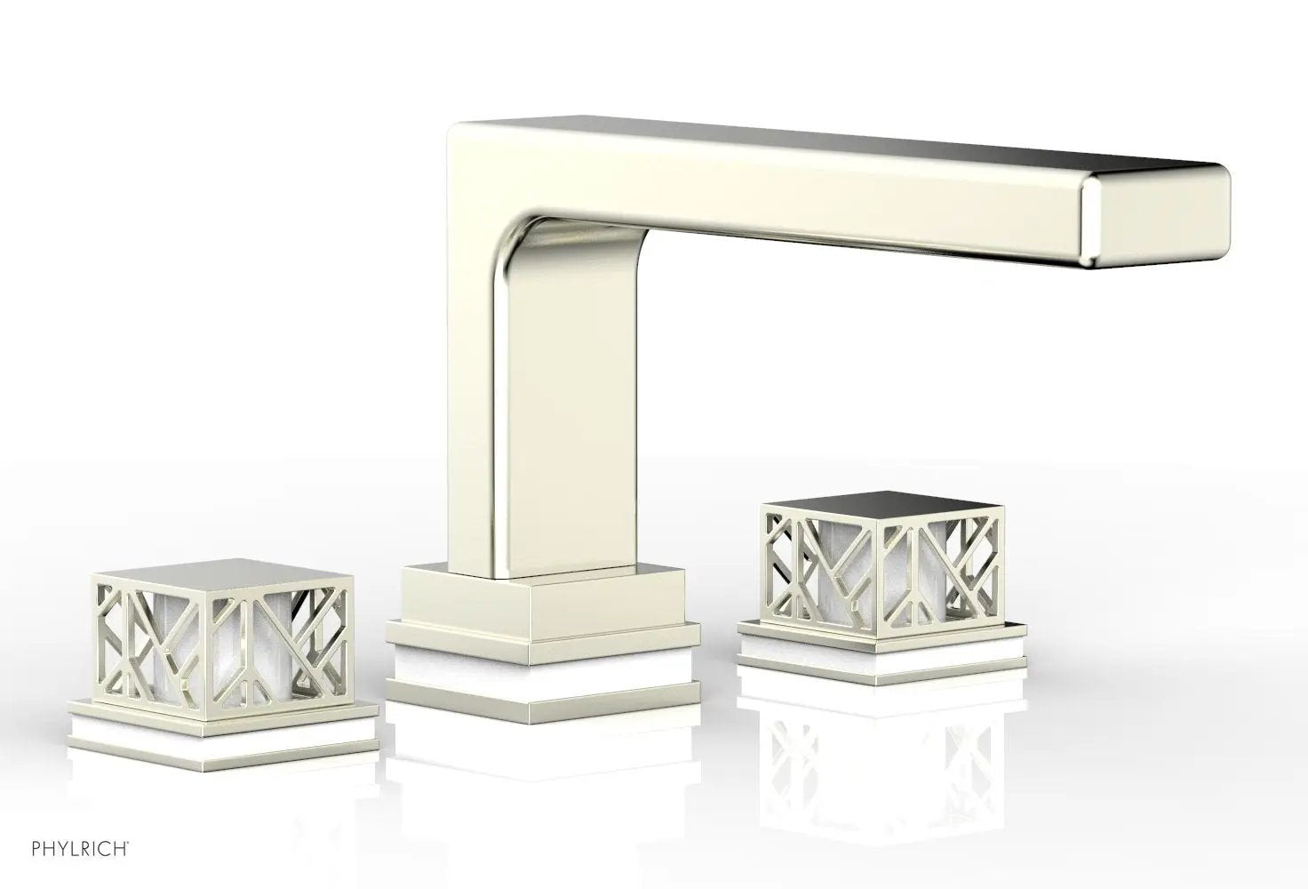 Phylrich JOLIE Deck Tub Set - Square Handles with "White" Accents by Phylrich