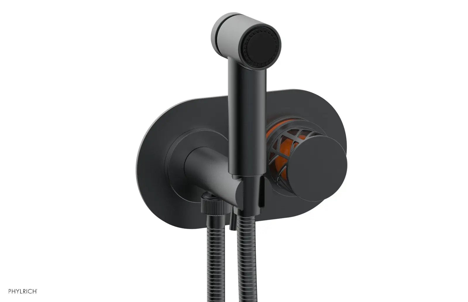 Phylrich JOLIE Wall Mounted Bidet, Round Handle with "Orange" Accents by Phylrich