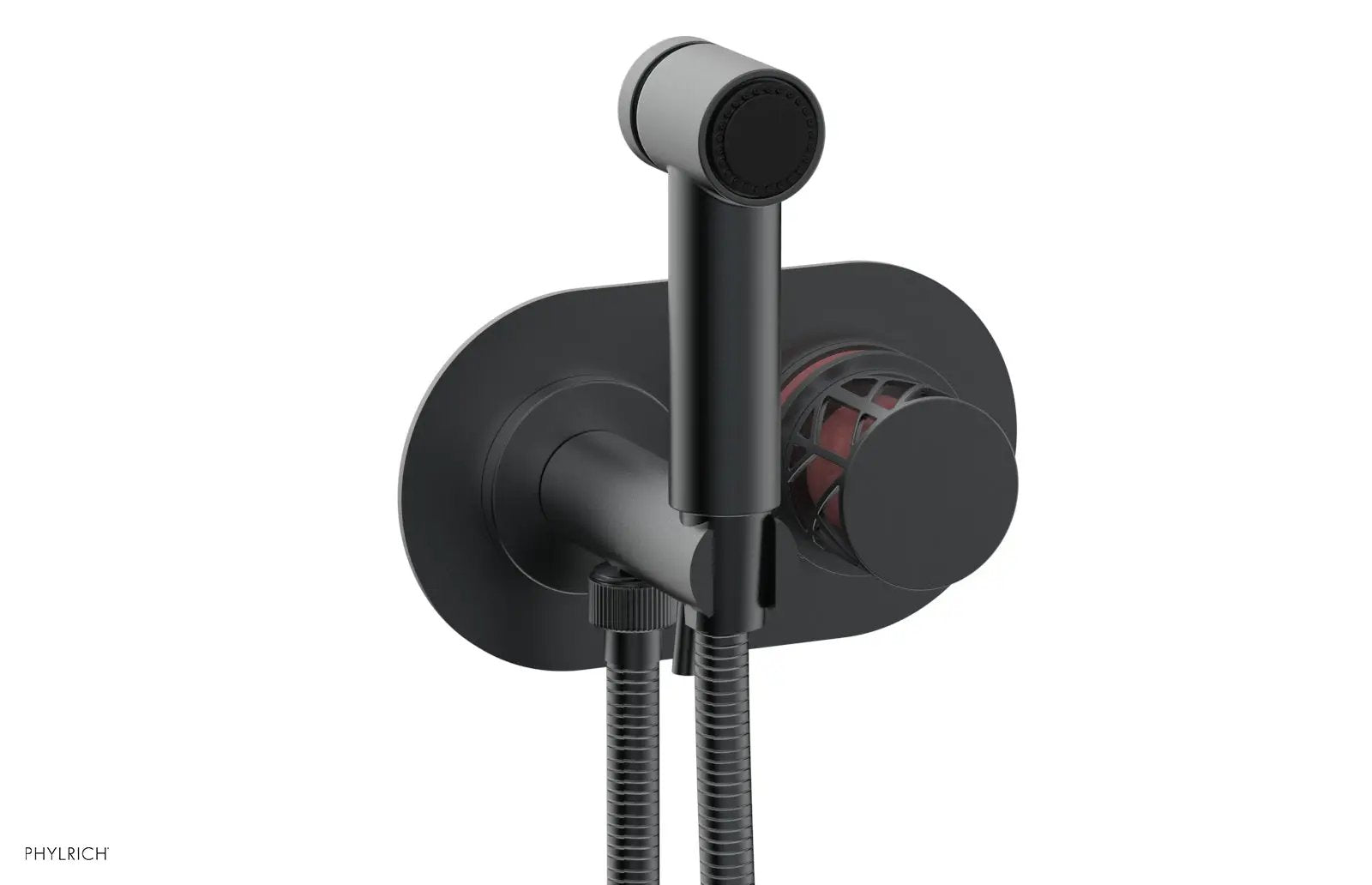 Phylrich JOLIE Wall Mounted Bidet, Round Handle with "Pink" Accents by Phylrich