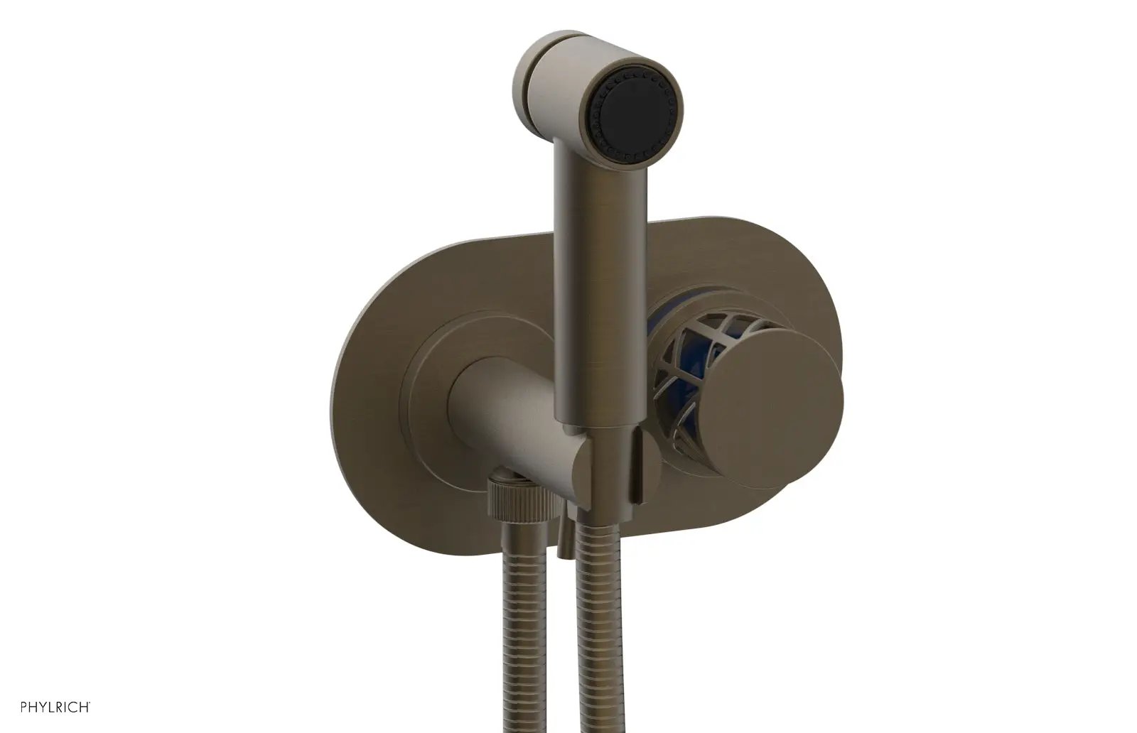 Phylrich JOLIE Wall Mounted Bidet, Round Handle with "Navy Blue" Accents by Phylrich