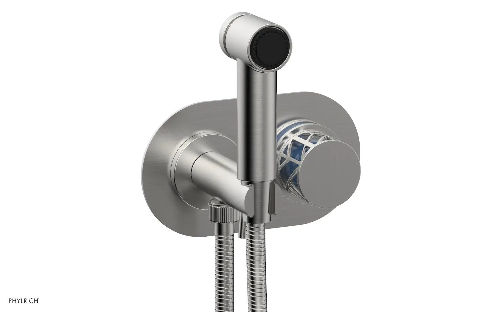 Phylrich JOLIE Wall Mounted Bidet, Round Handle with "Light Blue" Accents by Phylrich