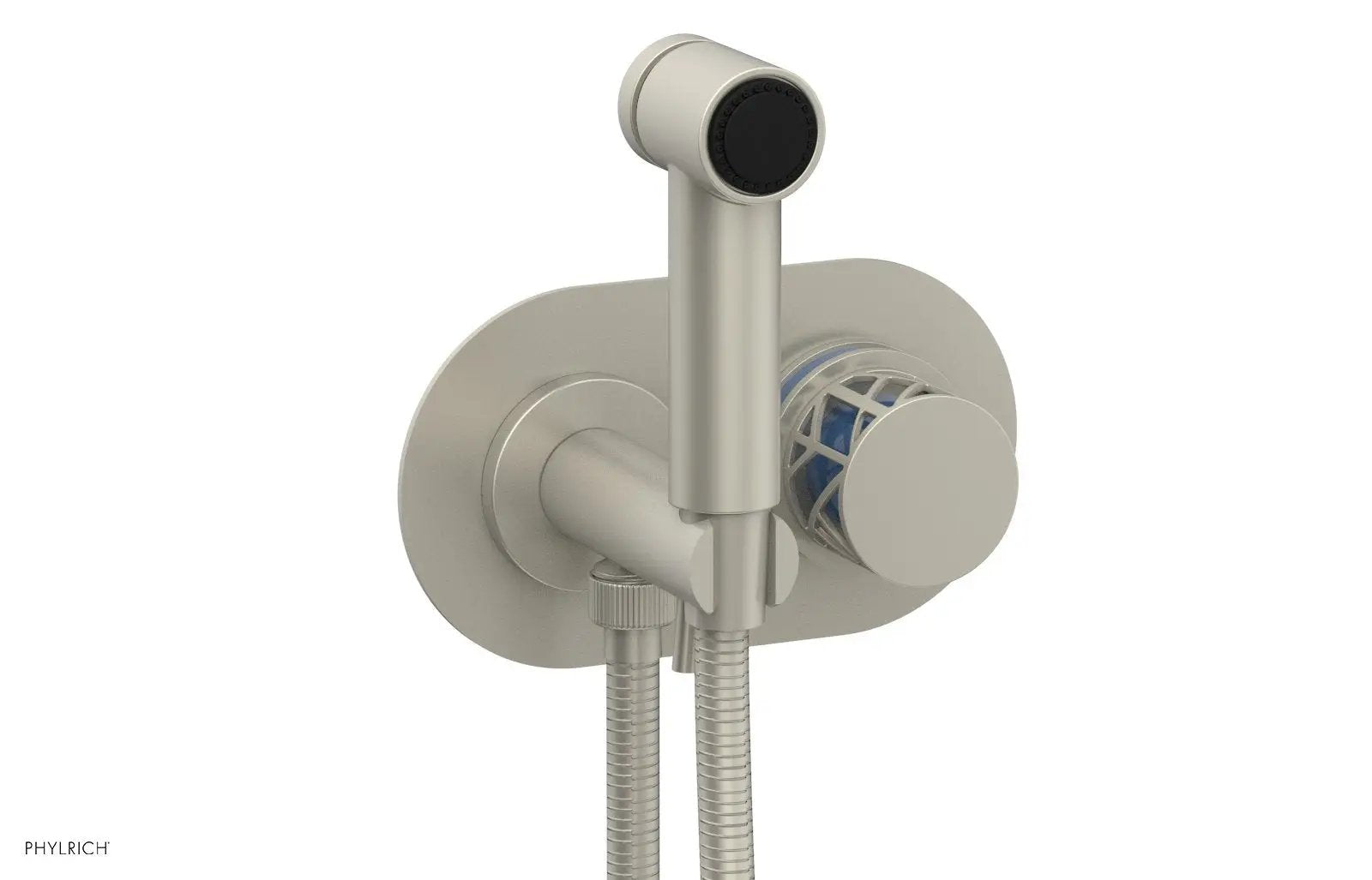 Phylrich JOLIE Wall Mounted Bidet, Round Handle with "Light Blue" Accents by Phylrich