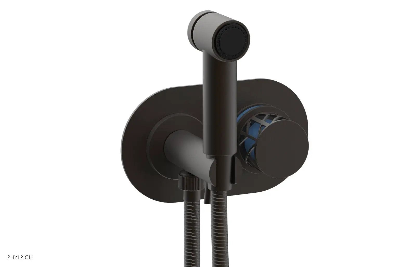 Phylrich JOLIE Wall Mounted Bidet, Round Handle with "Light Blue" Accents by Phylrich