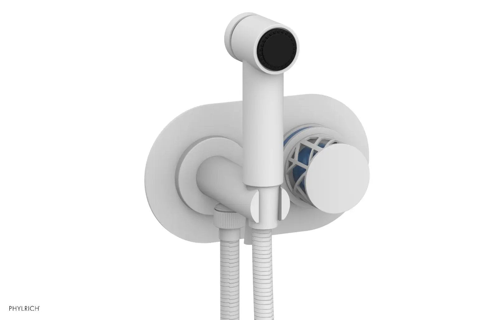 Phylrich JOLIE Wall Mounted Bidet, Round Handle with "Light Blue" Accents by Phylrich