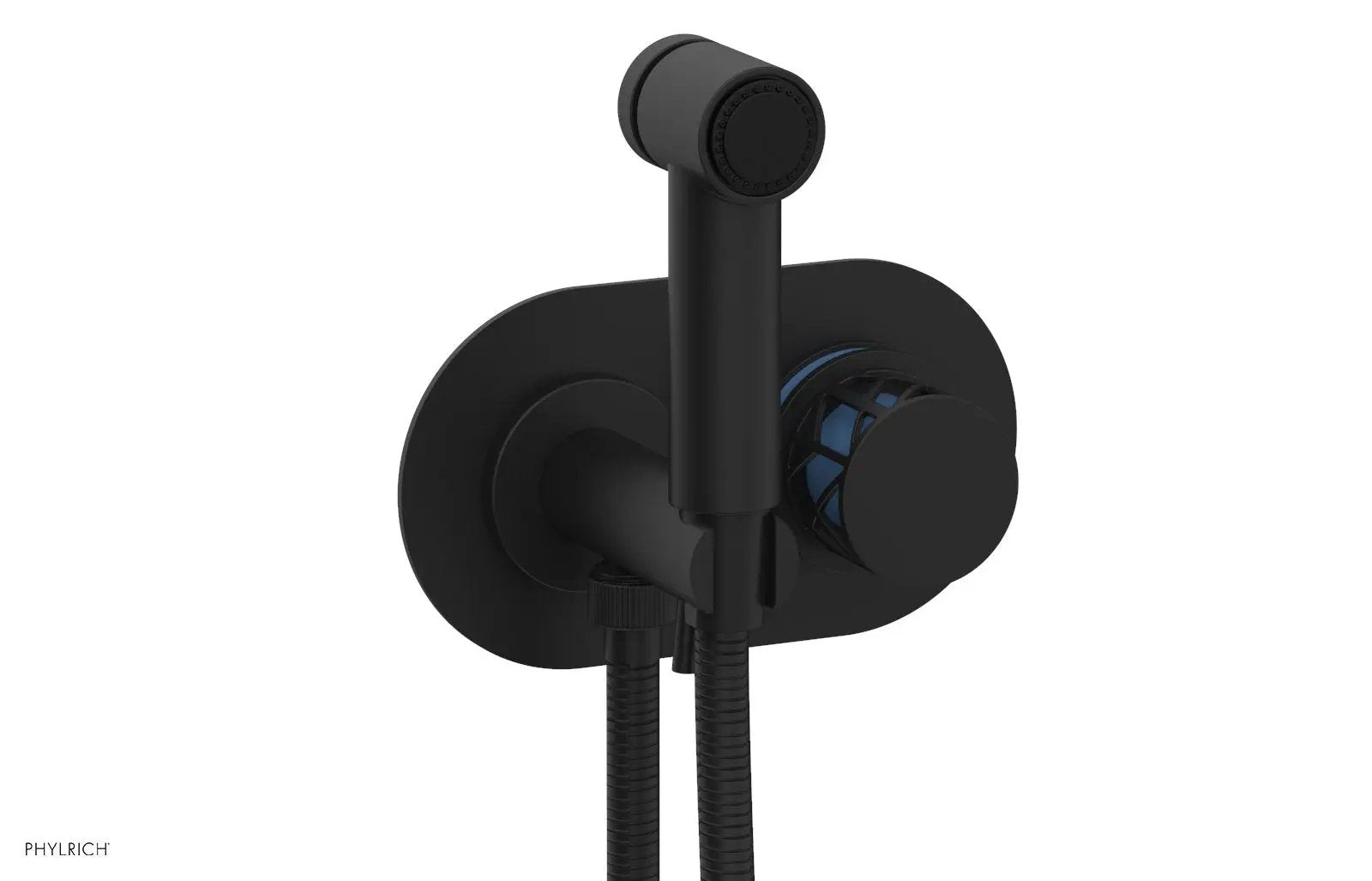 Phylrich JOLIE Wall Mounted Bidet, Round Handle with "Light Blue" Accents by Phylrich