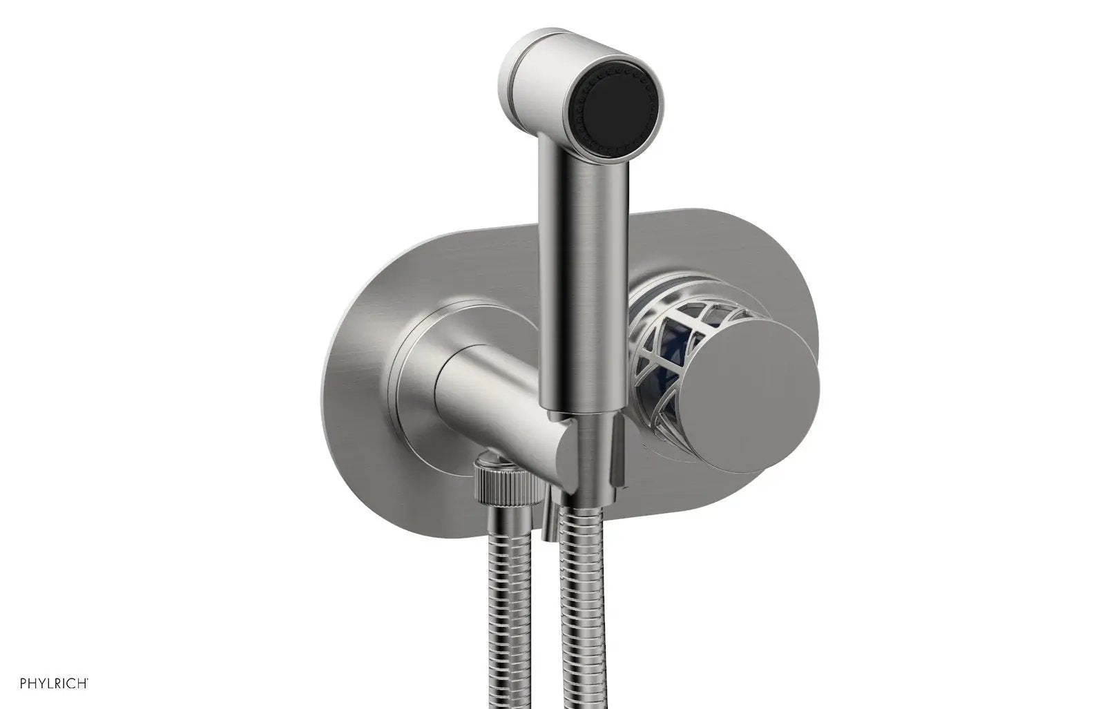 Phylrich JOLIE Wall Mounted Bidet, Round Handle with "Navy Blue" Accents by Phylrich