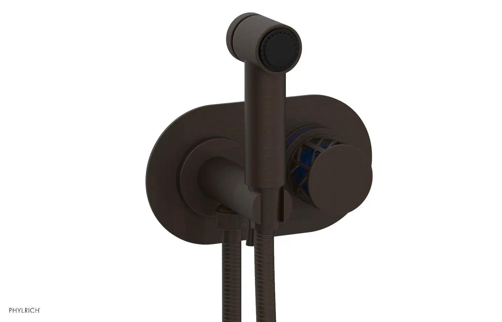 Phylrich JOLIE Wall Mounted Bidet, Round Handle with "Navy Blue" Accents by Phylrich