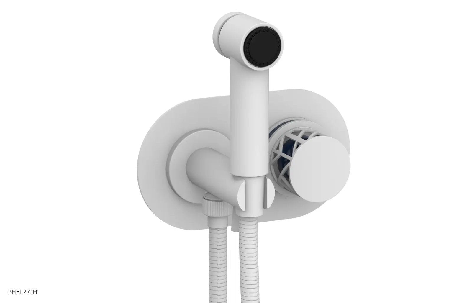 Phylrich JOLIE Wall Mounted Bidet, Round Handle with "Navy Blue" Accents by Phylrich