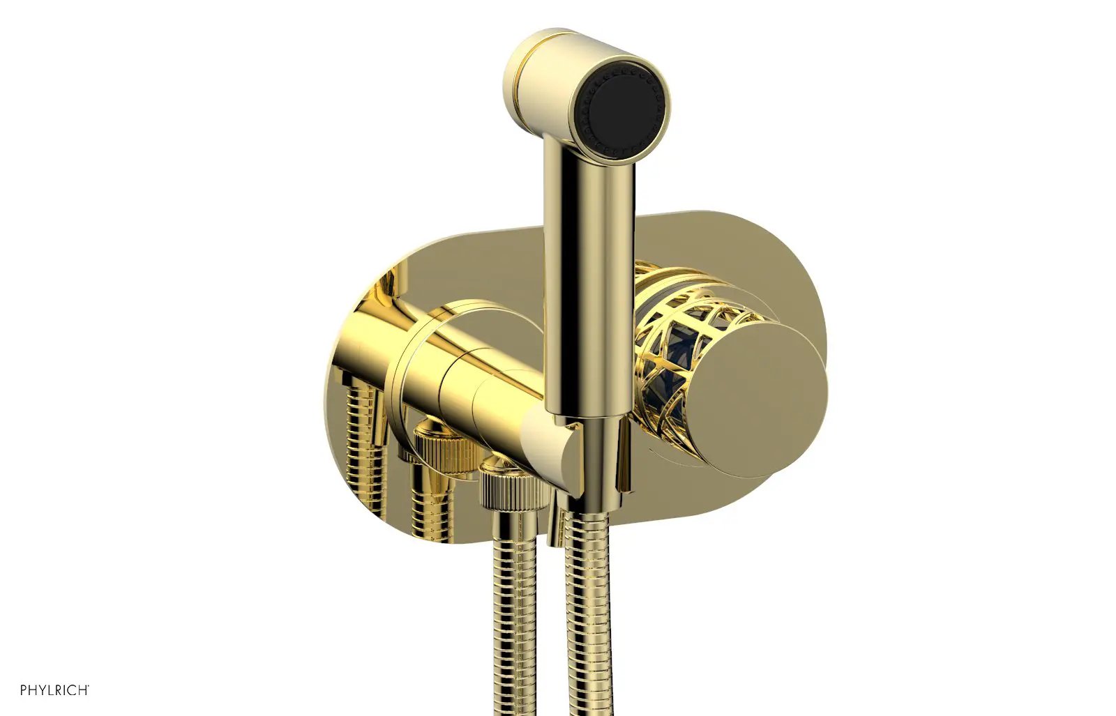 Phylrich JOLIE Wall Mounted Bidet, Round Handle with "Navy Blue" Accents by Phylrich