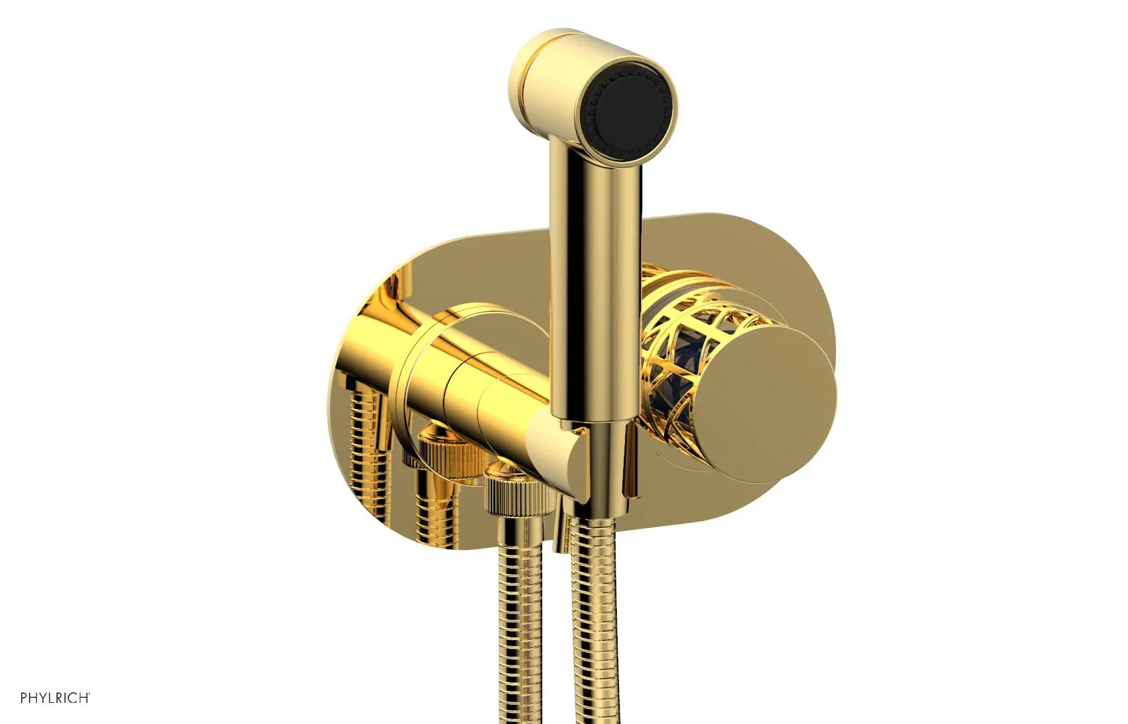 Phylrich JOLIE Wall Mounted Bidet, Round Handle with "Navy Blue" Accents by Phylrich