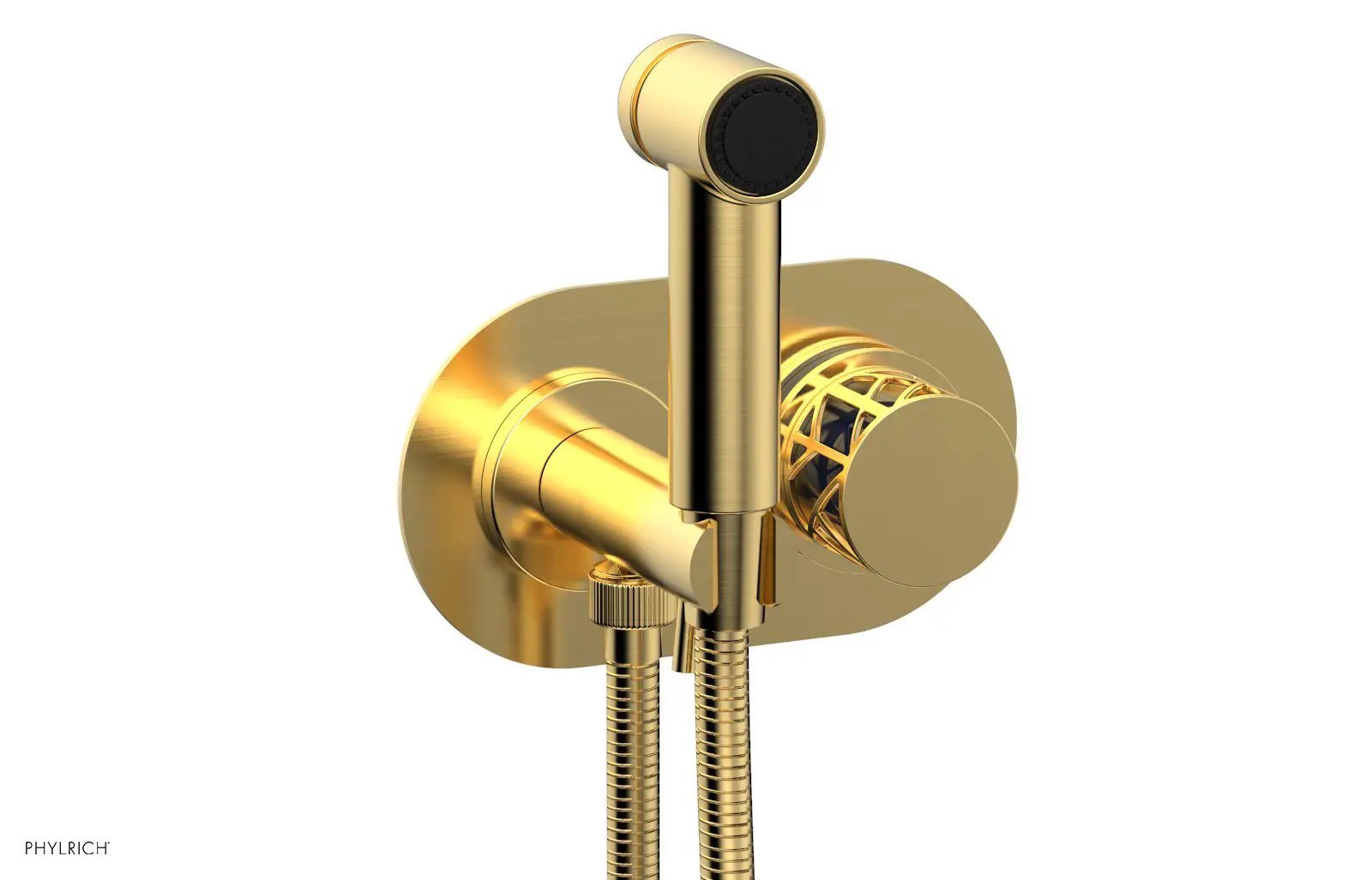 Phylrich JOLIE Wall Mounted Bidet, Round Handle with "Navy Blue" Accents by Phylrich