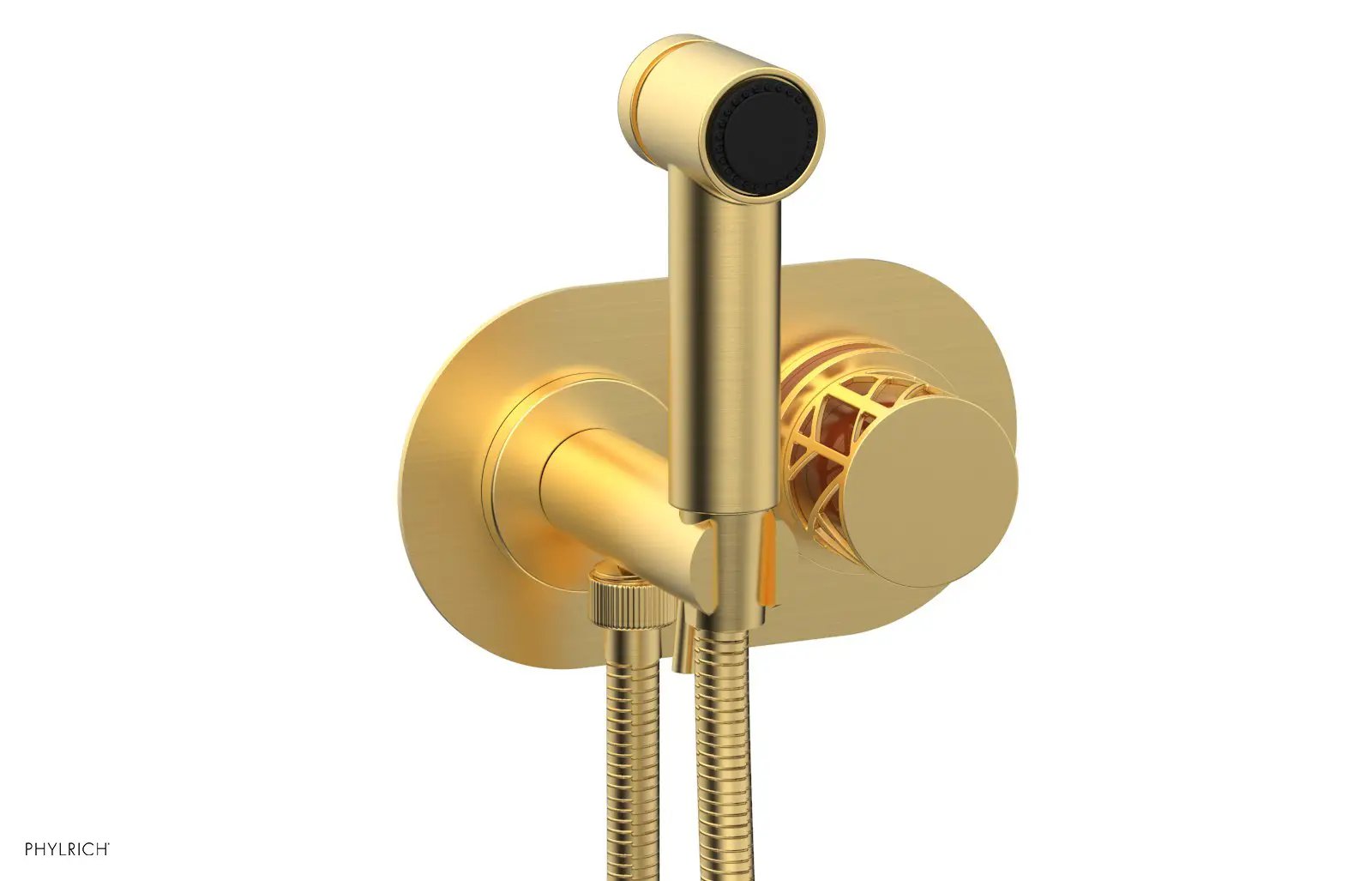 Phylrich JOLIE Wall Mounted Bidet, Round Handle with "Orange" Accents by Phylrich