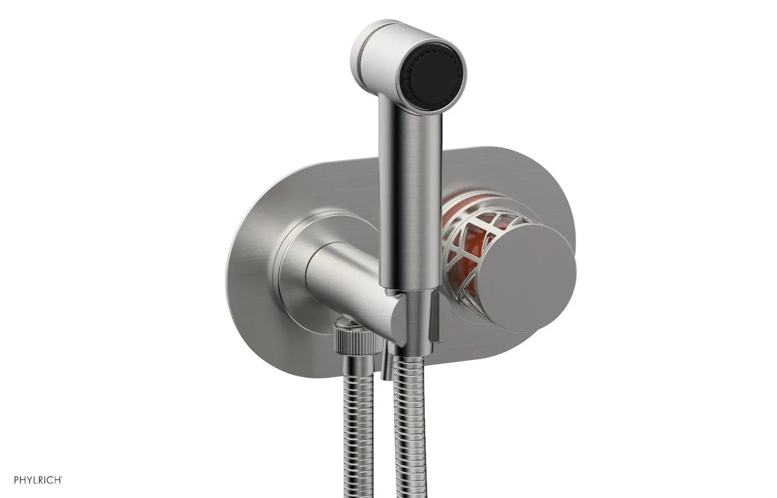 Phylrich JOLIE Wall Mounted Bidet, Round Handle with "Orange" Accents by Phylrich