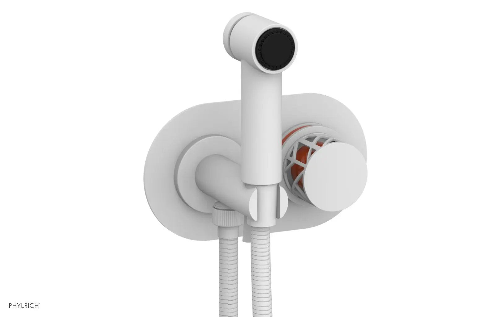 Phylrich JOLIE Wall Mounted Bidet, Round Handle with "Orange" Accents by Phylrich
