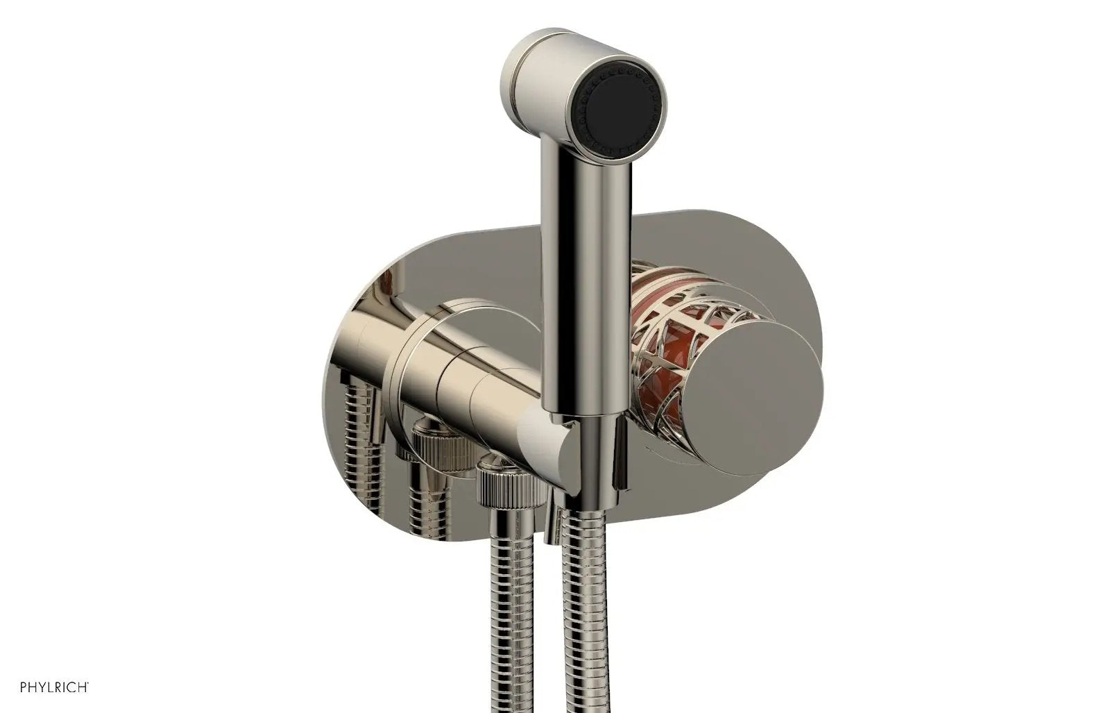 Phylrich JOLIE Wall Mounted Bidet, Round Handle with "Orange" Accents by Phylrich