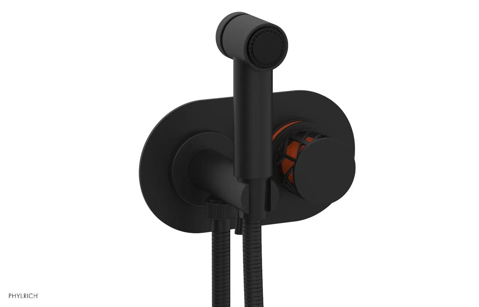 Phylrich JOLIE Wall Mounted Bidet, Round Handle with "Orange" Accents by Phylrich