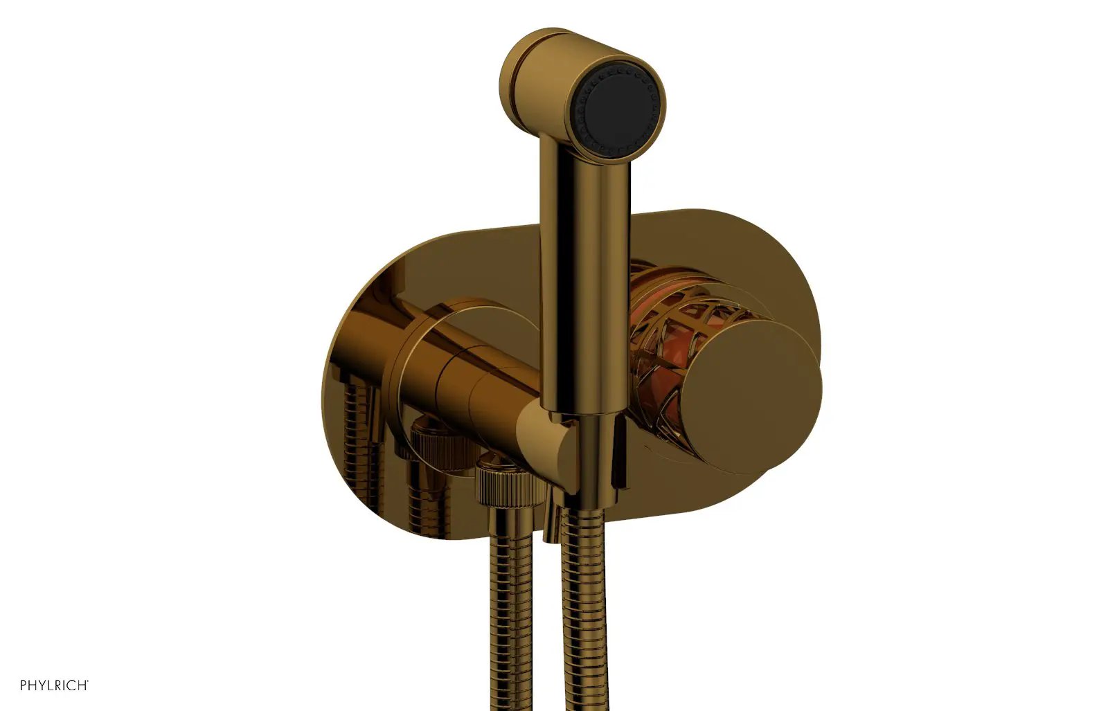Phylrich JOLIE Wall Mounted Bidet, Round Handle with "Orange" Accents by Phylrich