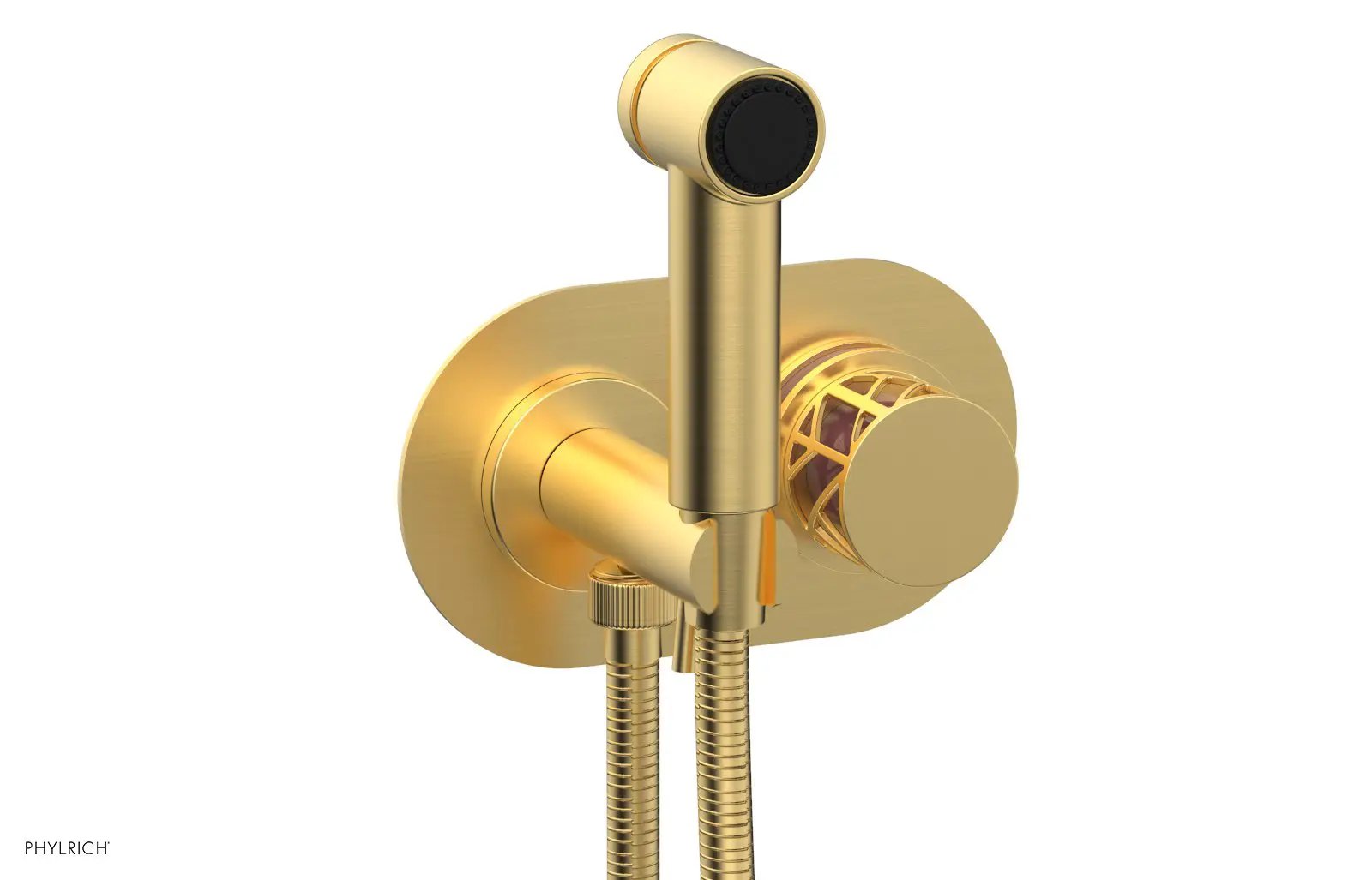 Phylrich JOLIE Wall Mounted Bidet, Round Handle with "Pink" Accents by Phylrich