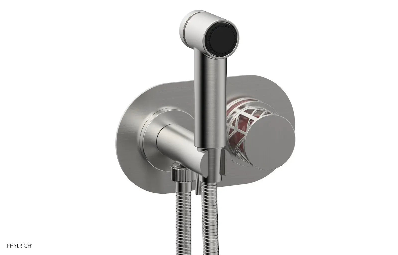 Phylrich JOLIE Wall Mounted Bidet, Round Handle with "Pink" Accents by Phylrich