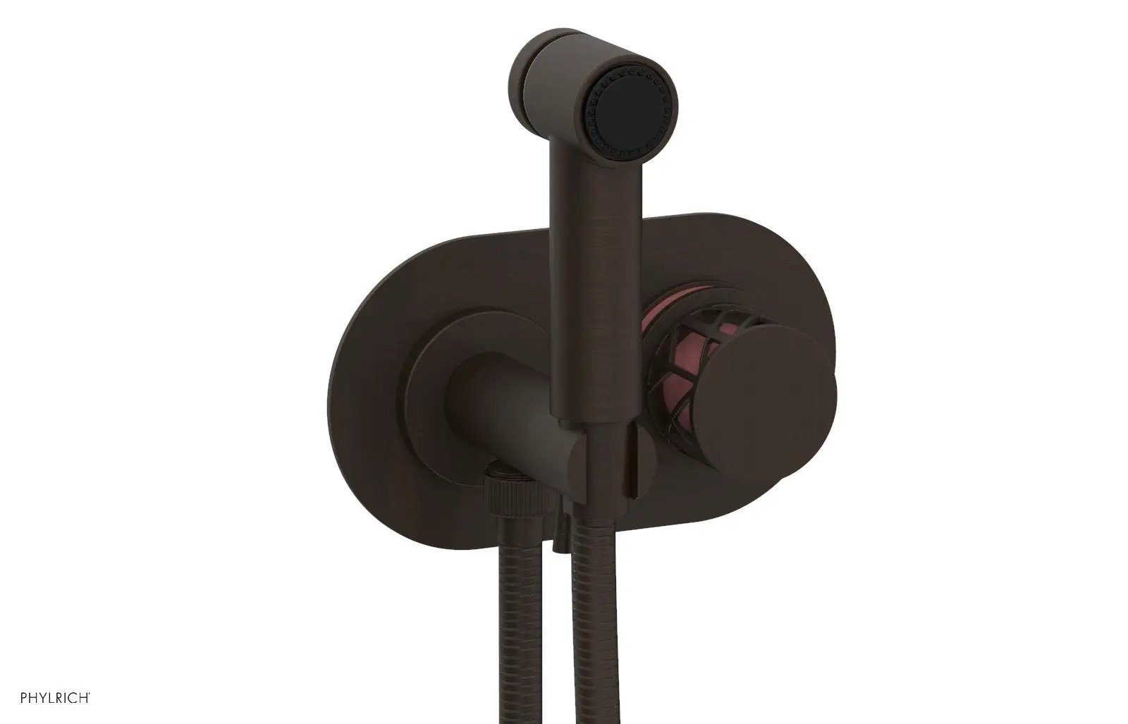 Phylrich JOLIE Wall Mounted Bidet, Round Handle with "Pink" Accents by Phylrich