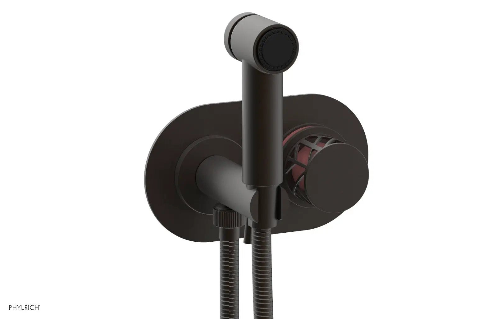 Phylrich JOLIE Wall Mounted Bidet, Round Handle with "Pink" Accents by Phylrich