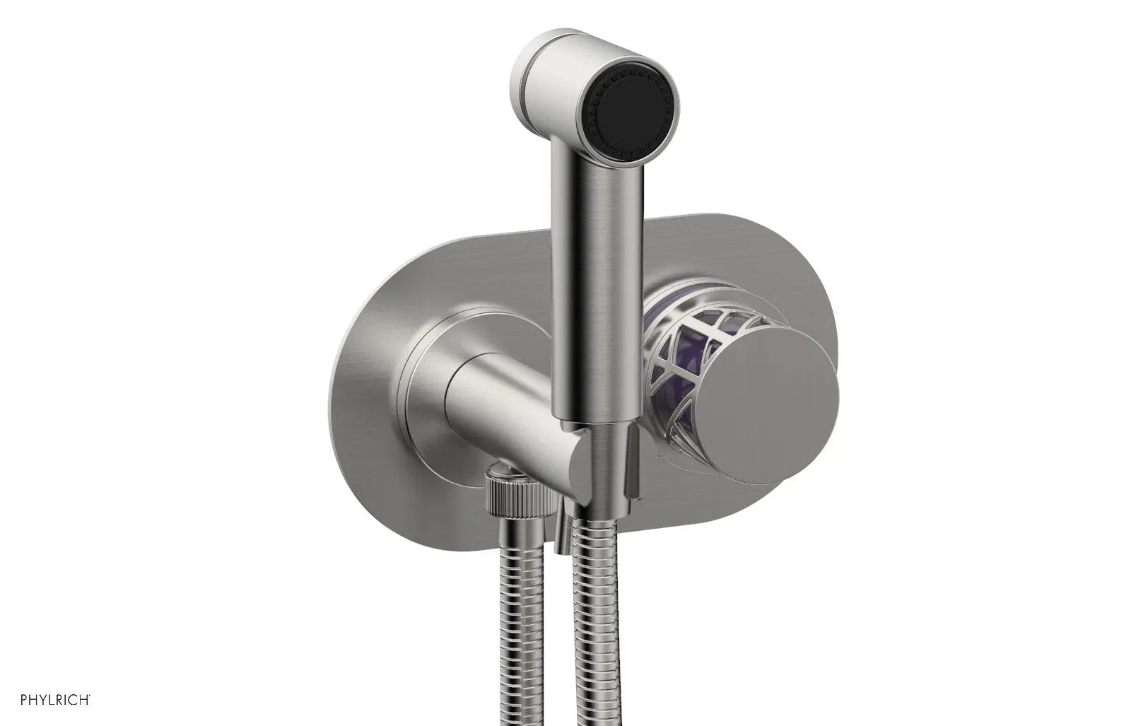 Phylrich JOLIE Wall Mounted Bidet, Round Handle with "Purple" Accents by Phylrich