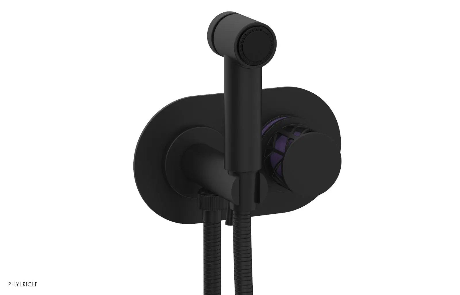 Phylrich JOLIE Wall Mounted Bidet, Round Handle with "Purple" Accents by Phylrich