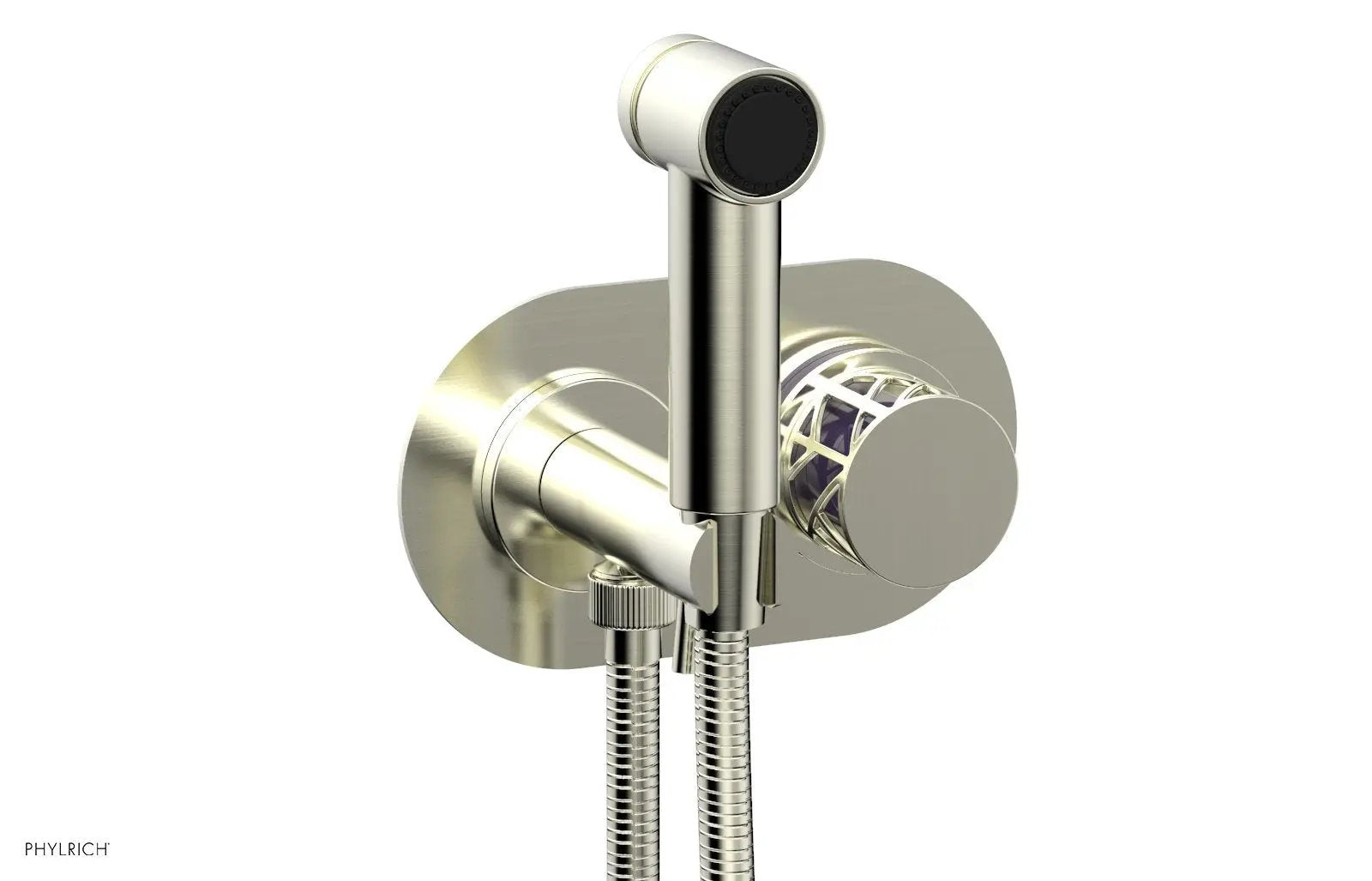 Phylrich JOLIE Wall Mounted Bidet, Round Handle with "Purple" Accents by Phylrich