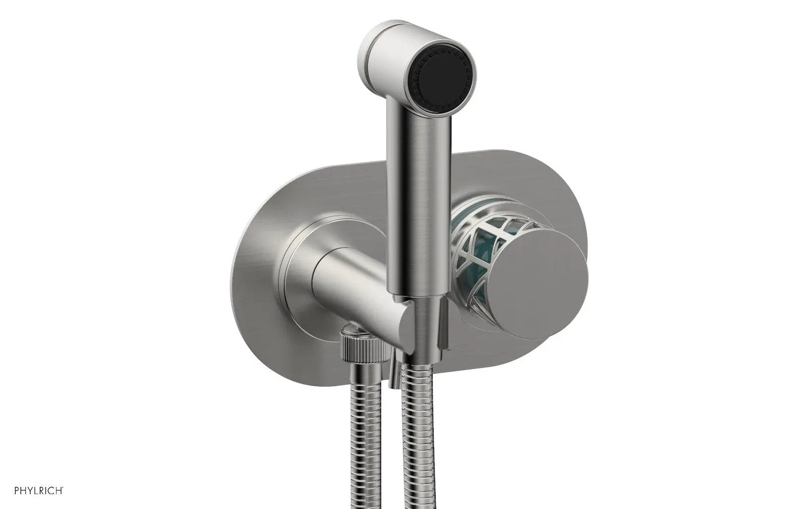 Phylrich JOLIE Wall Mounted Bidet, Round Handle with "Turquoise" Accents by Phylrich