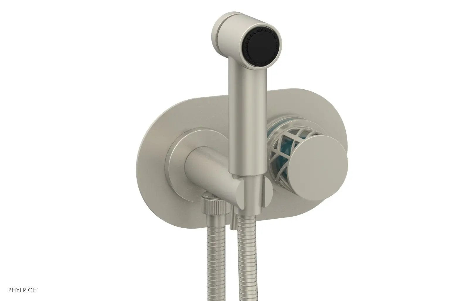 Phylrich JOLIE Wall Mounted Bidet, Round Handle with "Turquoise" Accents by Phylrich