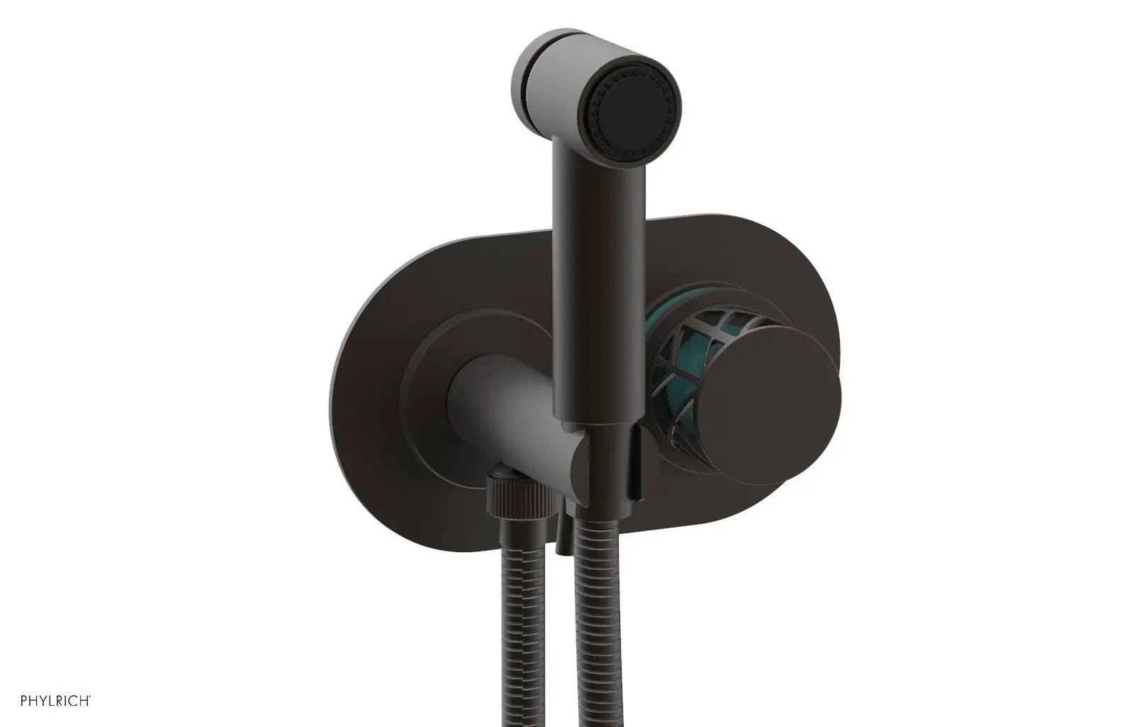Phylrich JOLIE Wall Mounted Bidet, Round Handle with "Turquoise" Accents by Phylrich