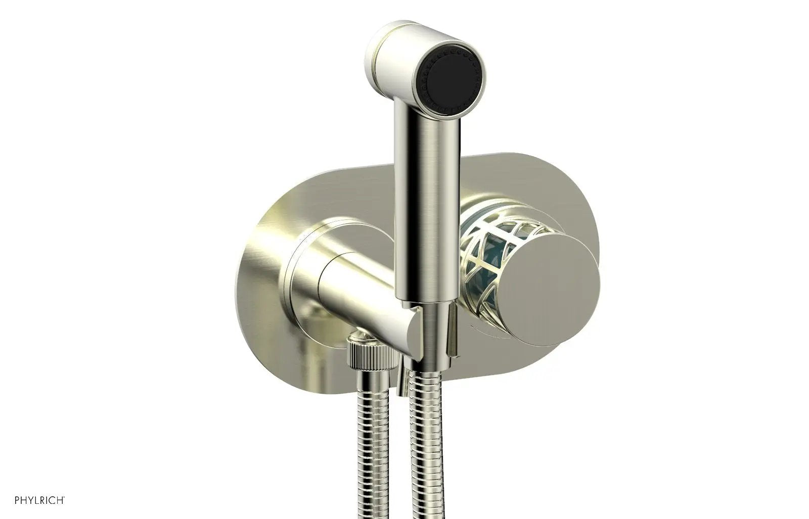 Phylrich JOLIE Wall Mounted Bidet, Round Handle with "Turquoise" Accents by Phylrich