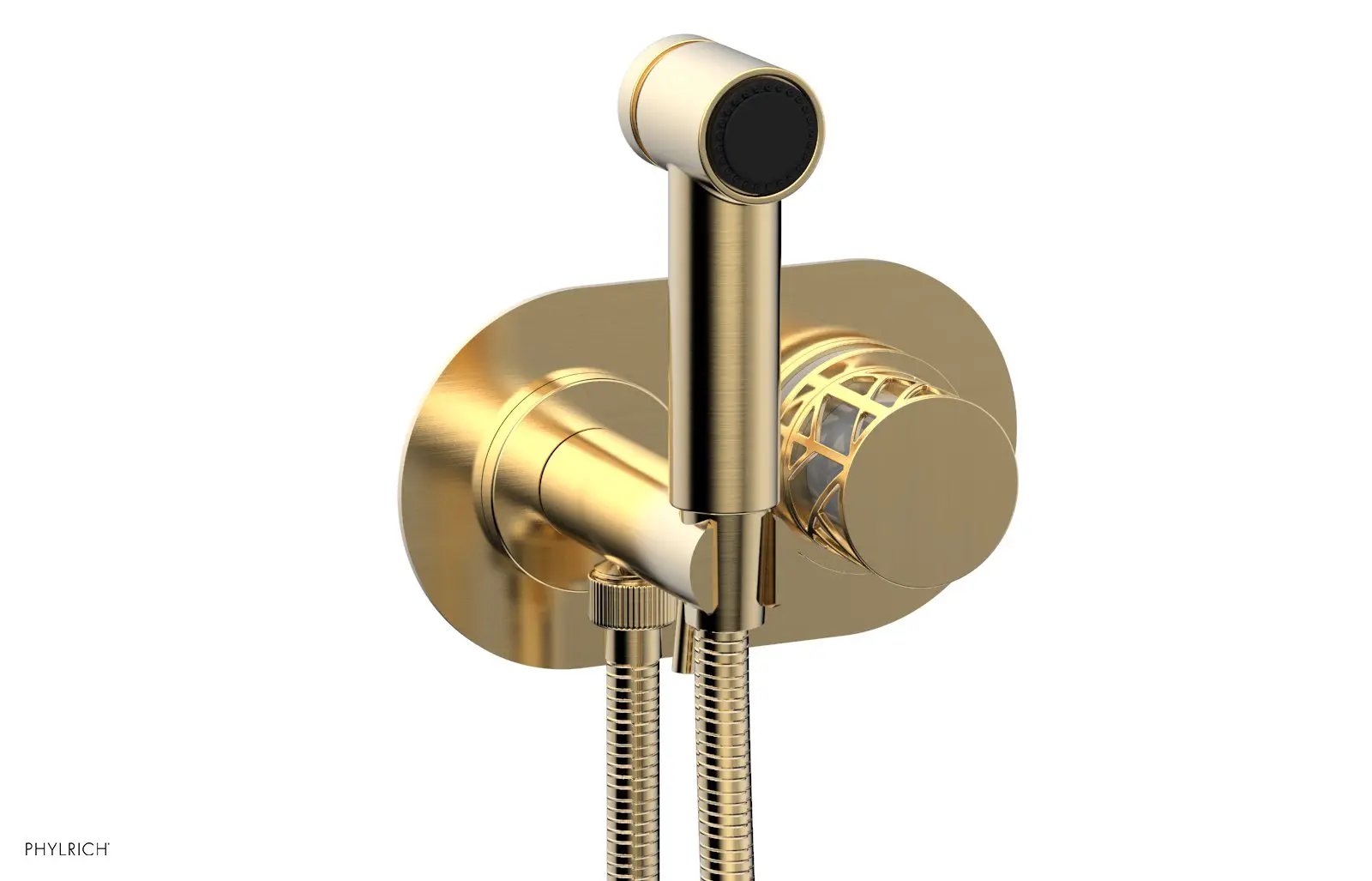 Phylrich JOLIE Wall Mounted Bidet, Round Handle with "White" Accents by Phylrich