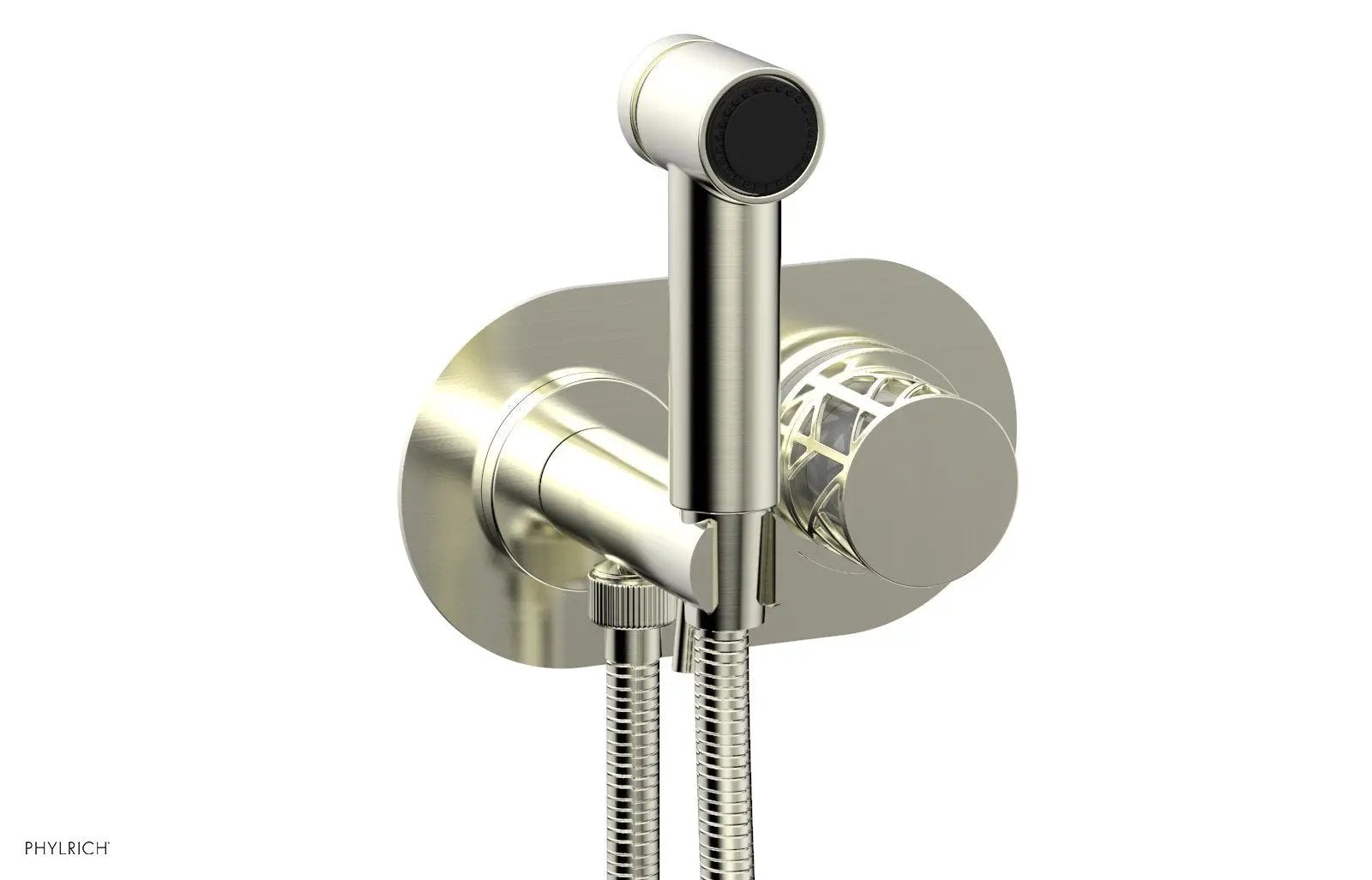 Phylrich JOLIE Wall Mounted Bidet, Round Handle with "White" Accents by Phylrich