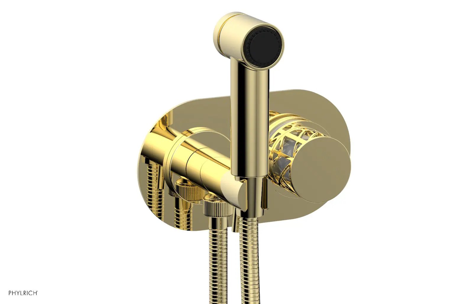 Phylrich JOLIE Wall Mounted Bidet, Round Handle with "White" Accents by Phylrich