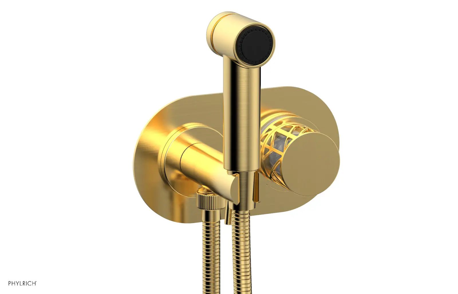Phylrich JOLIE Wall Mounted Bidet, Round Handle with "White" Accents by Phylrich
