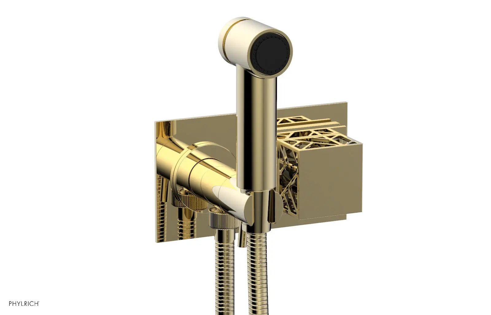 Phylrich JOLIE Wall Mounted Bidet, Square Handle with "Black" Accents by Phylrich