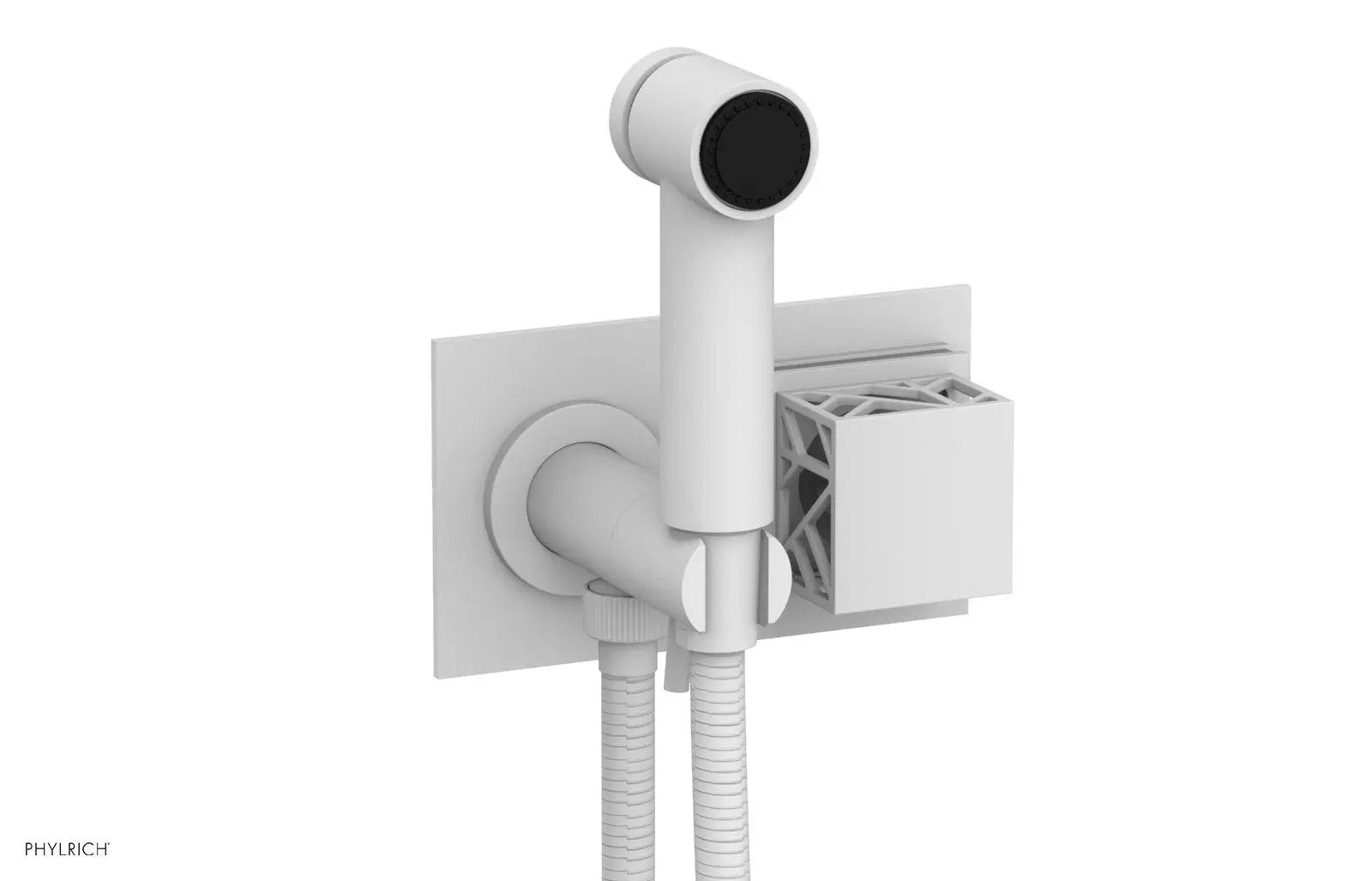 Phylrich JOLIE Wall Mounted Bidet, Square Handle with "Grey" Accents by Phylrich