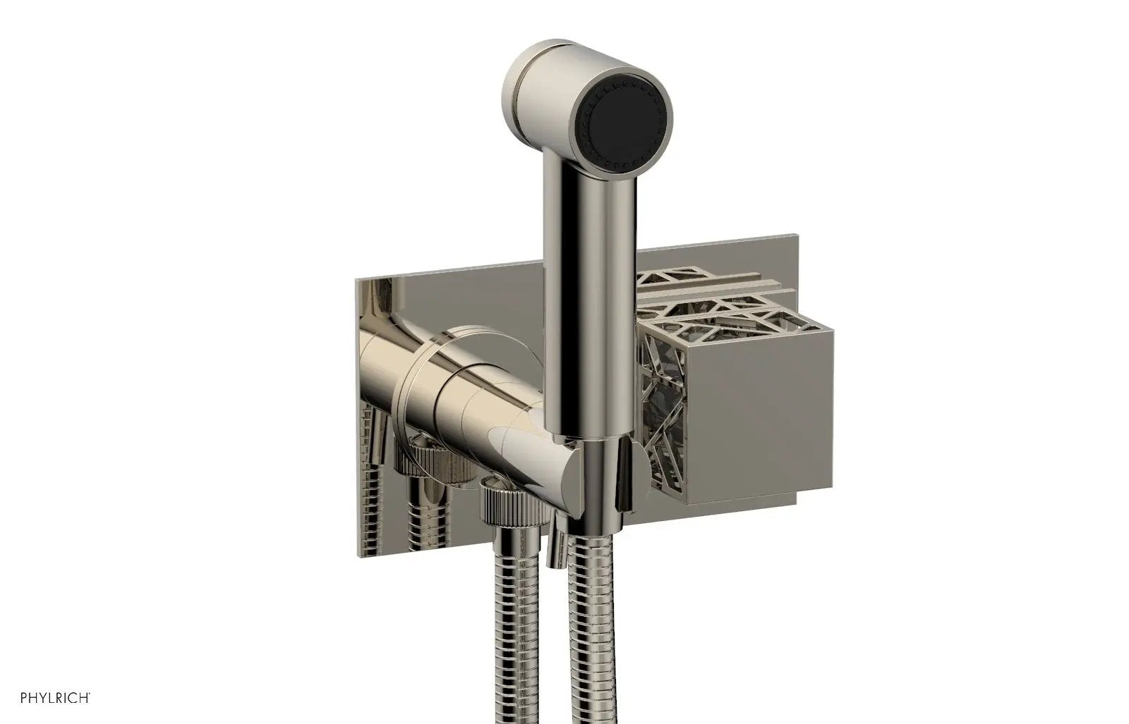 Phylrich JOLIE Wall Mounted Bidet, Square Handle with "Grey" Accents by Phylrich