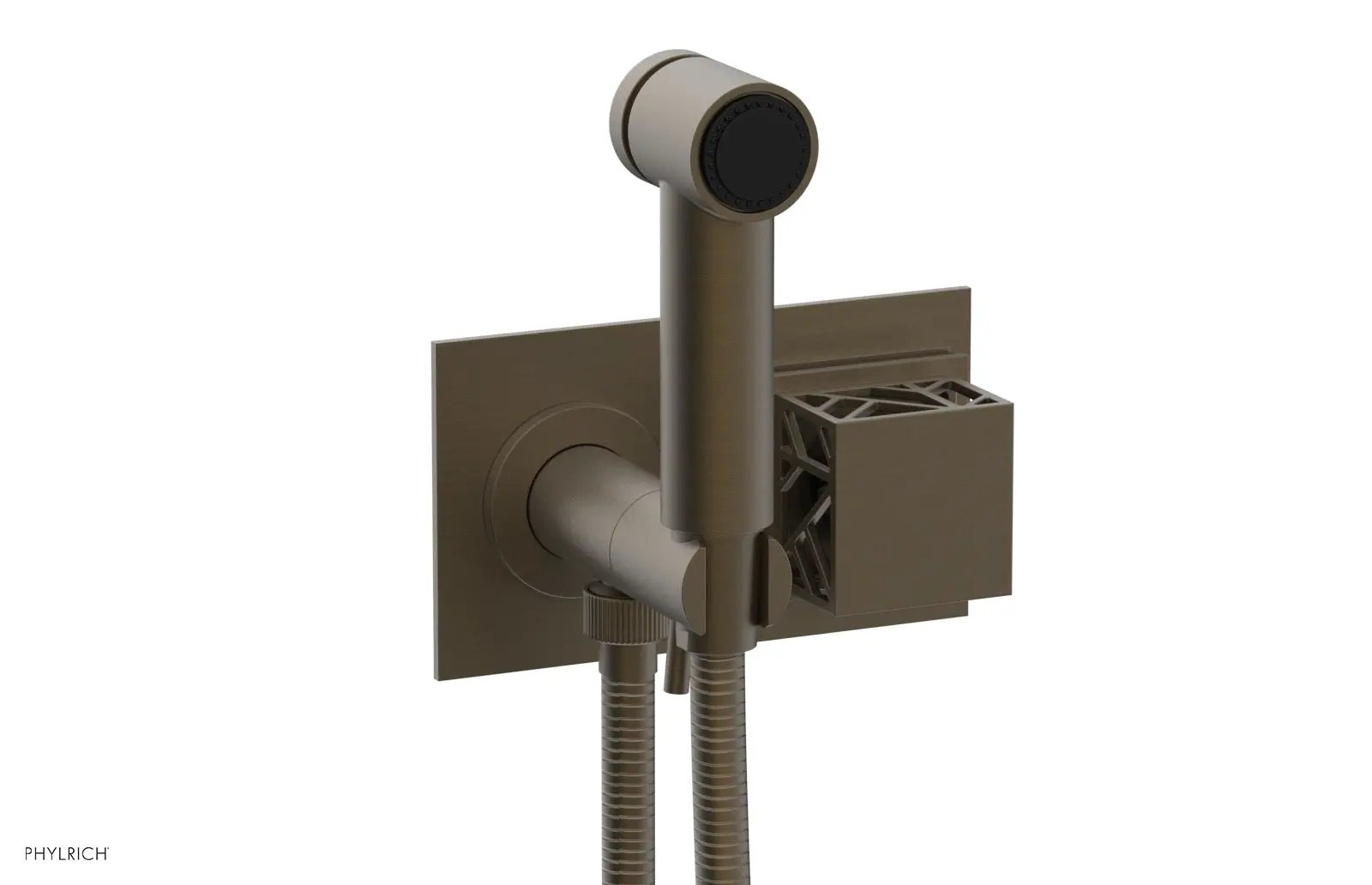 Phylrich JOLIE Wall Mounted Bidet, Square Handle with "Black" Accents by Phylrich